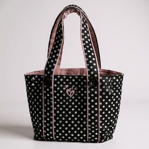 Justice Polka Dot Mini Tote, Corduroy Canvas, Small